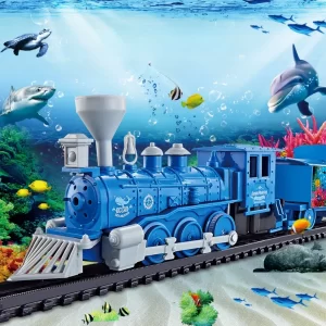 Electric Train Toy Set with Circular Track, Assembly Track Train Toy Set, Children's Birthday Gift(Some parts are sent random)