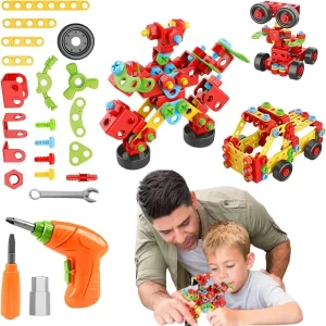 288PCS Screw DIY Building Block Set, Children's Puzzle Toy, DIY Building Block Toy, Developing Imagination and Hands-on ability,